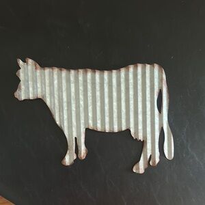 Corrugated Metal Cow Wall Art